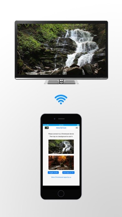 Emulate iPhone app Waterfall on TV for Chromecast using MyAndroid Emulate iPhone app Waterfall on TV for Chromecast using MyAndroid