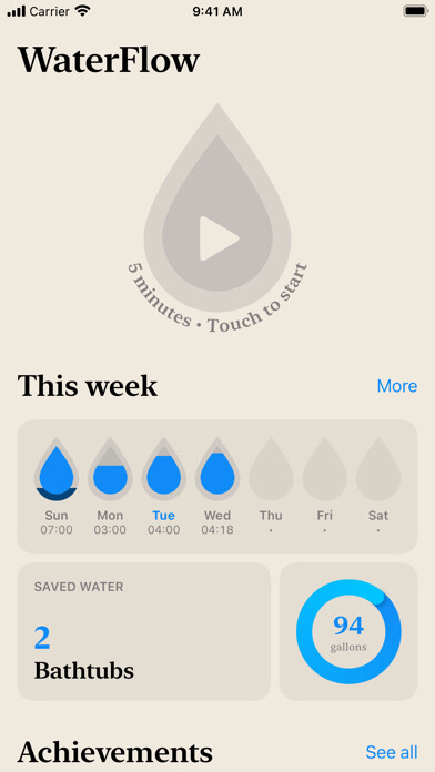 Emulate iPhone app WaterFlow - water saver using MyAndroid Emulate iPhone app WaterFlow - water saver using MyAndroid