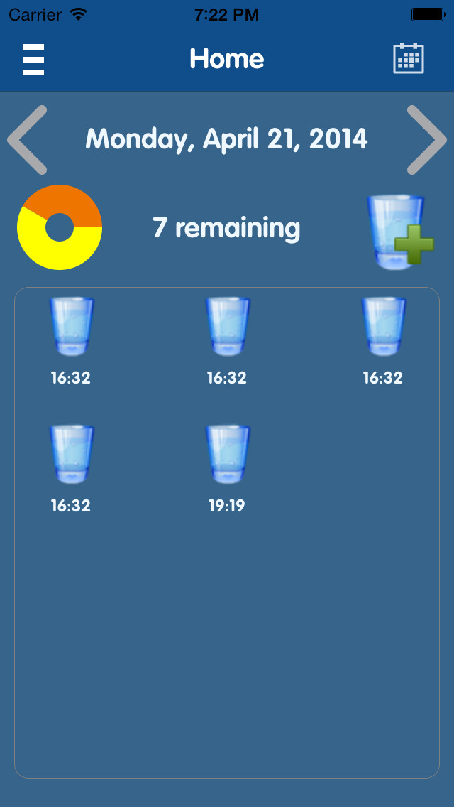 Emulate iPhone app Water Intake Log using MyAndroid Emulate iPhone app Water Intake Log using MyAndroid