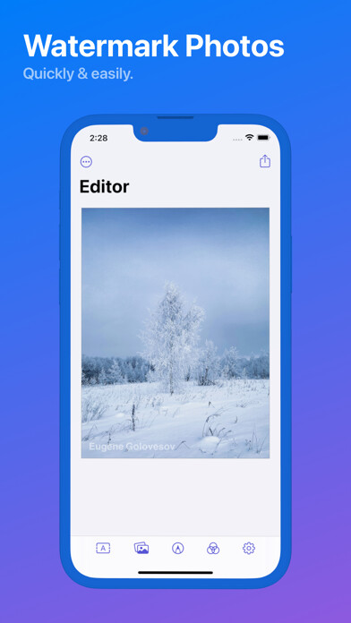 Emulate iPhone app Watermark Photo & Logo Maker using MyAndroid