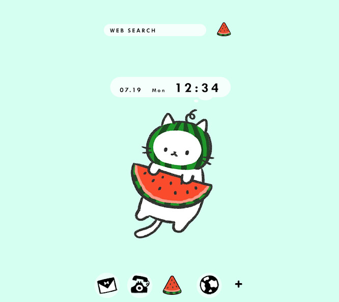 Run android online APK Watermelon Kitty Cat Theme from MyAndroid or emulate Watermelon Kitty Cat Theme using MyAndroid