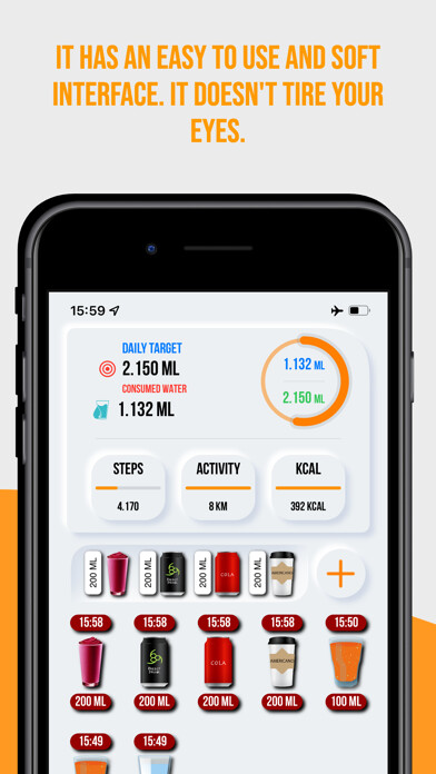 Emulate iPhone app Water Reminder-Steps&Activity using MyAndroid