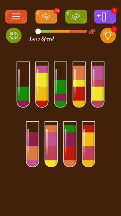 Emulate iPhone app Water Sort Puzzle. Color Match using MyAndroid
