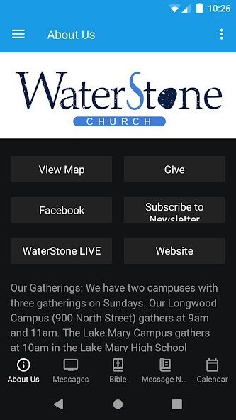 Emulate iPhone app WaterStone Church using MyAndroid Emulate iPhone app WaterStone Church using MyAndroid