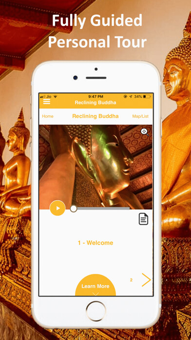 Emulate iPhone app Wat Pho Reclining Buddha Guide using MyAndroid Emulate iPhone app Wat Pho Reclining Buddha Guide using MyAndroid