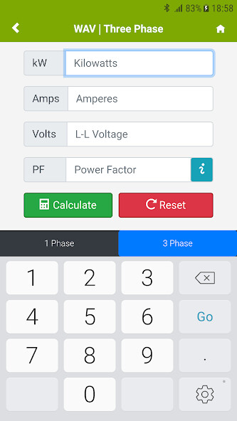 Run android online APK Watts Amps Volts Calculator from MyAndroid or emulate Watts Amps Volts Calculator using MyAndroid