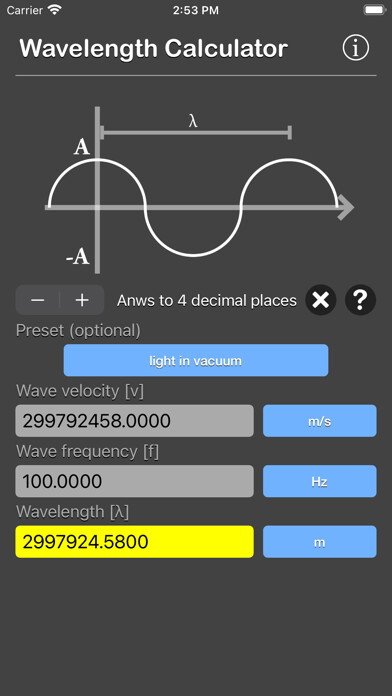 Emulate iPhone app Wavelength Calculator using MyAndroid Emulate iPhone app Wavelength Calculator using MyAndroid