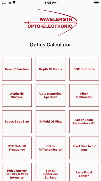Emulate iPhone app Wavelength Optics Calculator using MyAndroid Emulate iPhone app Wavelength Optics Calculator using MyAndroid