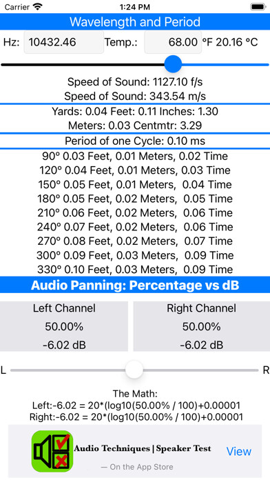 Emulate iPhone app Wavelength, Period and Pan using MyAndroid