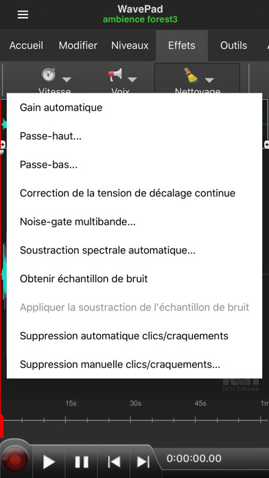 Emulate iPhone app WavePad – Éditeur audio using MyAndroid