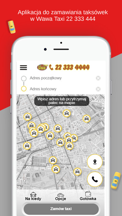 Emulate iPhone app WAWA TAXI Warszawa 22 333 4444 using MyAndroid