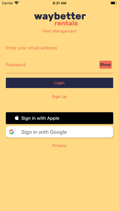 Emulate iPhone app WayBetter Rentals Fleet Manage using MyAndroid Emulate iPhone app WayBetter Rentals Fleet Manage using MyAndroid