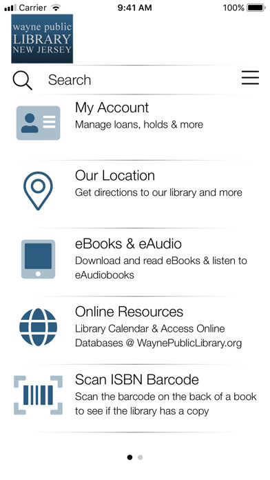 Emulate iPhone app WaynePublicLibraryNJ using MyAndroid