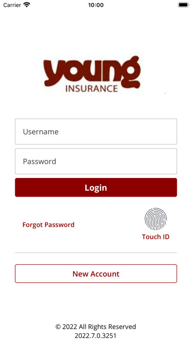 Emulate iPhone app W A Young Insurance Online using MyAndroid