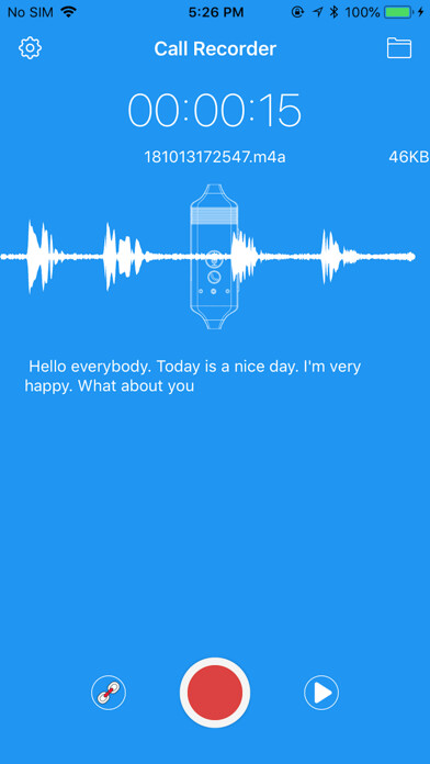 Emulate iPhone app Waytronic Call Recorder using MyAndroid