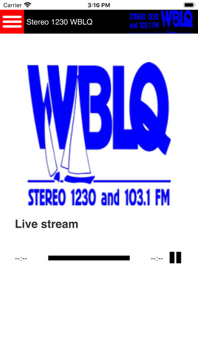 Emulate iPhone app WBLQ STEREO 1230/103.1FM using MyAndroid
