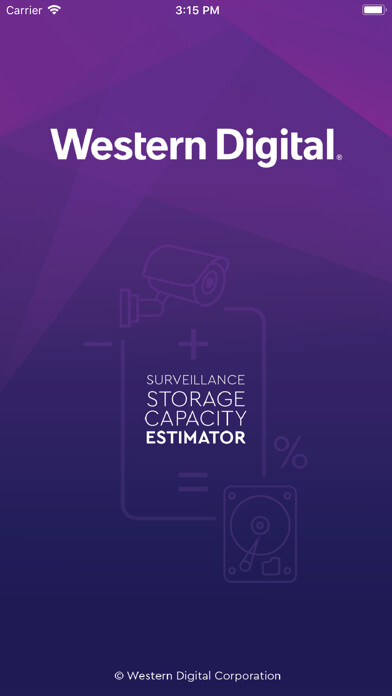 Emulate iPhone app WD Purple Storage Calculator using MyAndroid