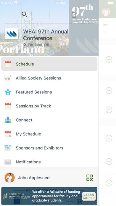Emulate iPhone app WEAI 2022 Conference using MyAndroid