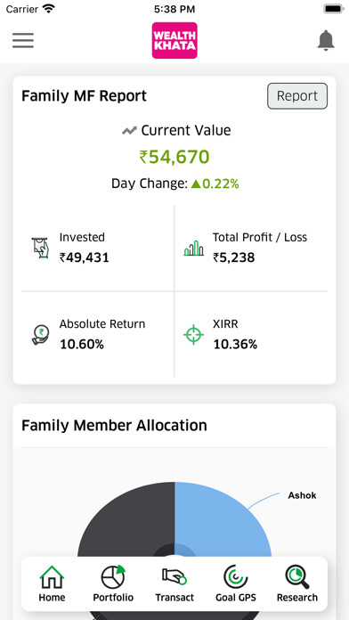 Emulate iPhone app Wealth Khata using MyAndroid Emulate iPhone app Wealth Khata using MyAndroid