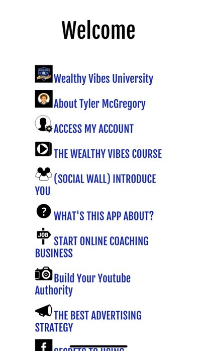Emulate iPhone app WEALTHY VIBES UNIVERSITY using MyAndroid Emulate iPhone app WEALTHY VIBES UNIVERSITY using MyAndroid