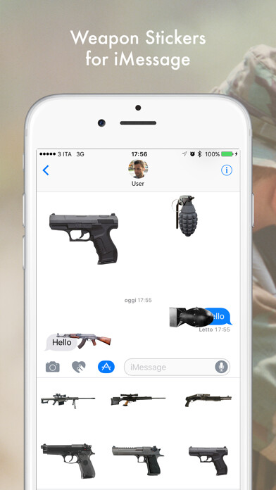 Emulate iPhone app Weapons Stickers using MyAndroid Emulate iPhone app Weapons Stickers using MyAndroid