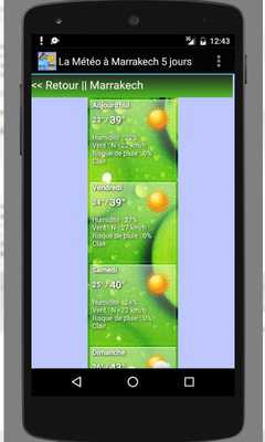 Emulate Android APK Weather Marrakech 5 days Emulate Android APK Weather Marrakech 5 days