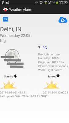 Emulate Android APK Weather notifier