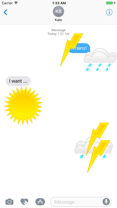 Emulate iPhone app Weather Premium Stickers using MyAndroid