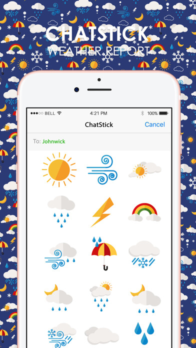 Emulate iPhone app Weather Report Stickers for iMessage using MyAndroid