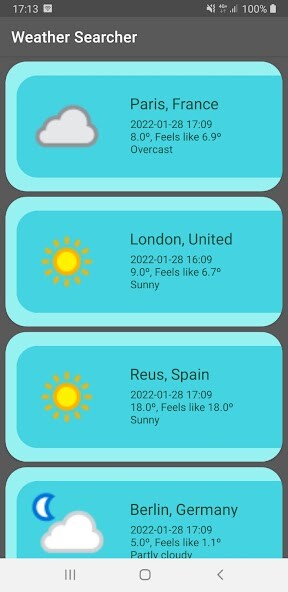 Run android online APK Weather Searcher from MyAndroid or emulate Weather Searcher using MyAndroid
