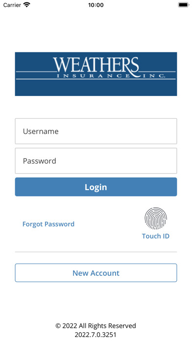 Emulate iPhone app Weathers Insurance Online using MyAndroid