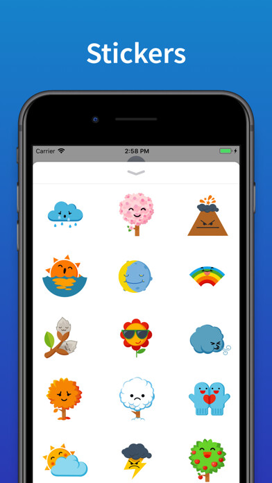 Emulate iPhone app Weather Stickers & emoji using MyAndroid