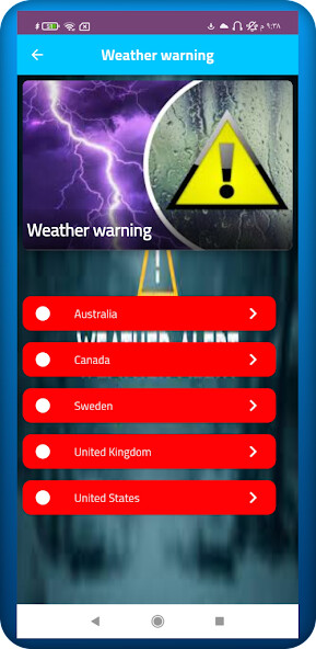 Run android online APK Weather warning from MyAndroid or emulate Weather warning using MyAndroid