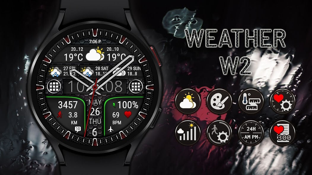 Run android online APK Weather watch face W2 from MyAndroid or emulate Weather watch face W2 using MyAndroid Run android online APK Weather watch face W2 from MyAndroid or emulate Weather watch face W2 using MyAndroid