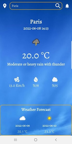 Run android online APK Weather with Notification from MyAndroid or emulate Weather with Notification using MyAndroid