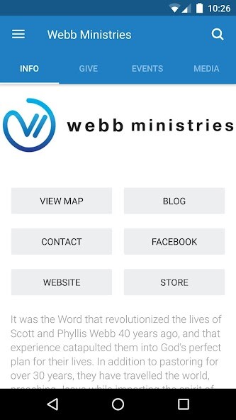 Emulate iPhone app Webb Ministries using MyAndroid Emulate iPhone app Webb Ministries using MyAndroid