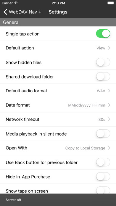 Emulate iPhone app WebDAV Navigator using MyAndroid