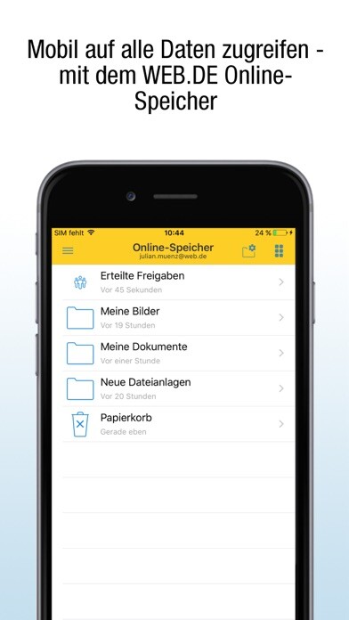 Emulate iPhone app WEB.DE Online-Speicher using MyAndroid Emulate iPhone app WEB.DE Online-Speicher using MyAndroid