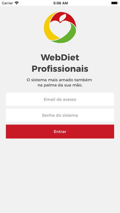 Emulate iPhone app WebDiet: App para nutris using MyAndroid Emulate iPhone app WebDiet: App para nutris using MyAndroid