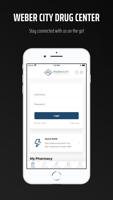 Emulate iPhone app Weber City Drug Center using MyAndroid