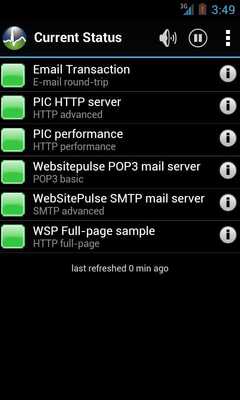Emulate Android APK WebSitePulse Current Status