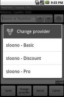 Emulate Android APK WebSMS: sloono Connector