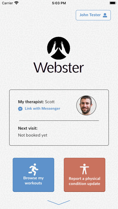 Emulate iPhone app Webster Body Therapy using MyAndroid