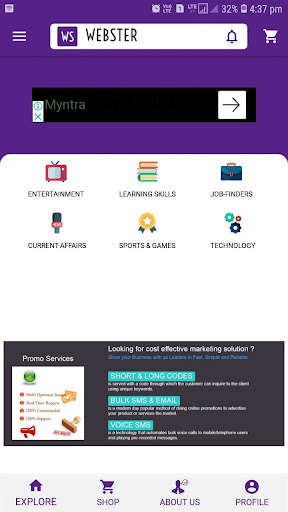 Run android online APK WEBSTER from MyAndroid or emulate WEBSTER using MyAndroid