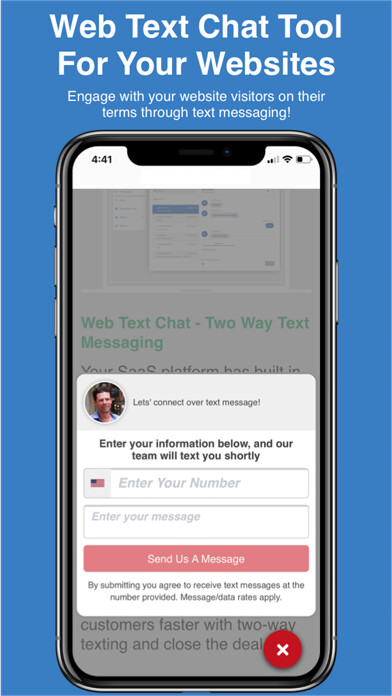 Emulate iPhone app WebTextChat Business Text Chat using MyAndroid
