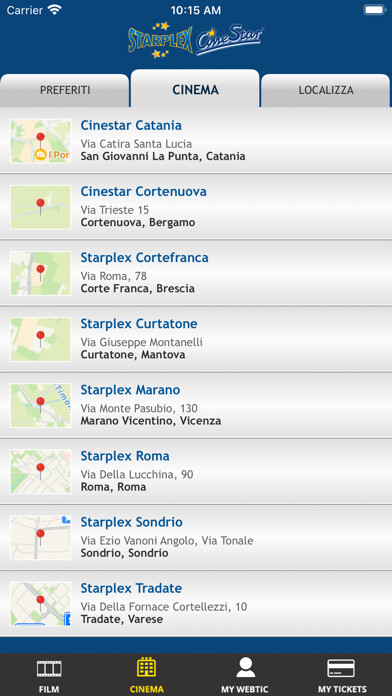 Emulate iPhone app Webtic Starplex Cinema using MyAndroid