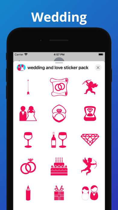 Emulate iPhone app Wedding and Love stickers using MyAndroid Emulate iPhone app Wedding and Love stickers using MyAndroid