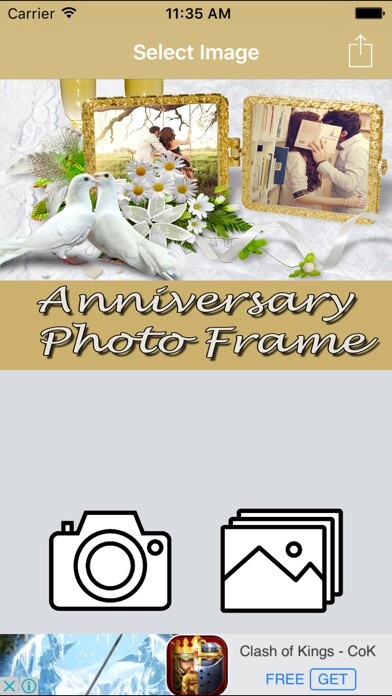 Emulate iPhone app Wedding Anniversary Photo Frame using MyAndroid Emulate iPhone app Wedding Anniversary Photo Frame using MyAndroid