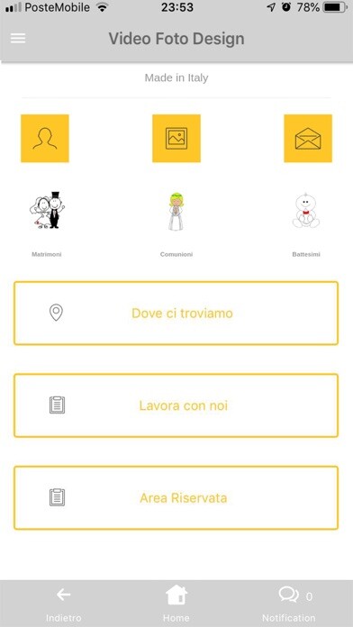 Emulate iPhone app WEDDINGAPP VIDEO & FOTO DESIGN using MyAndroid