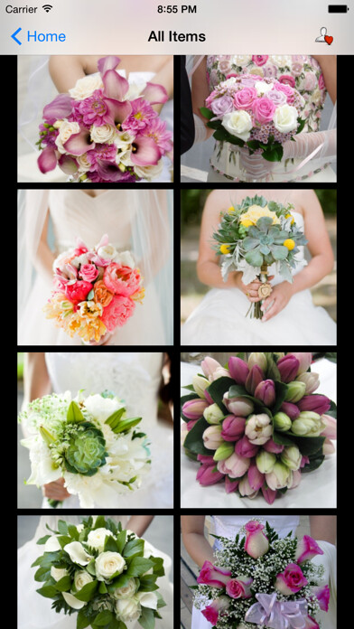 Emulate iPhone app Wedding Bouquet Ideas using MyAndroid